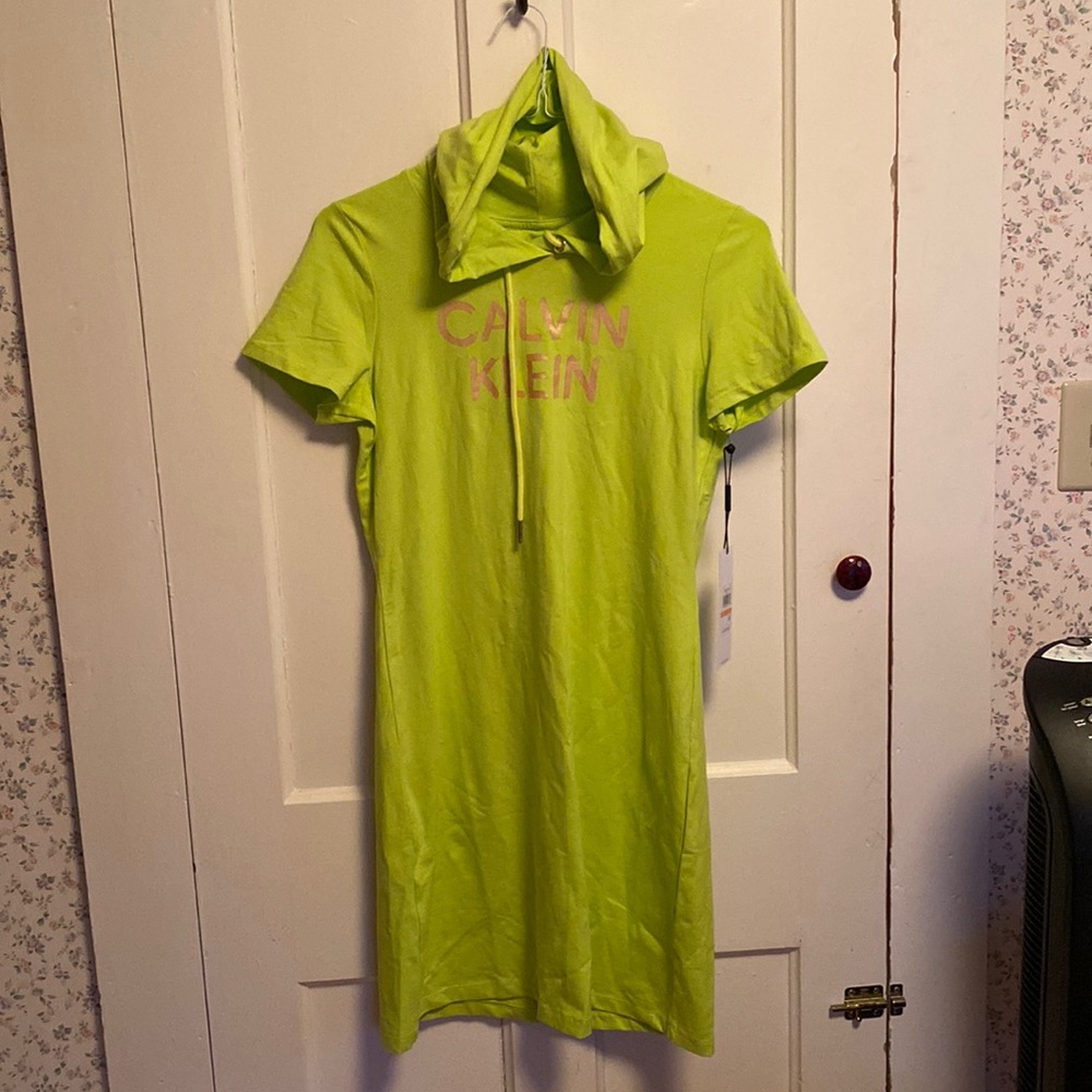 Calvin Klein hooded lime dress